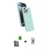 MARSİLYAN™- iPhone 16 Pro Max Kılıf İz Işık Koleksiyonu - Siyah Bilvis 3D Cam Ekran Koruyucu + Raze Metal Kamera Lens - SH