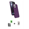 MARSİLYAN™- iPhone 16 Pro Max Kılıf İz Işık Koleksiyonu - Siyah Bilvis 3D Cam Ekran Koruyucu + Raze Metal Kamera Lens - SH