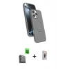 MARSİLYAN™- iPhone 16 Pro Max Kılıf İz Işık Koleksiyonu - Siyah Bilvis 3D Cam Ekran Koruyucu + Raze Metal Kamera Lens - SH