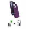 MARSİLYAN™- iPhone 16 Pro Max Kılıf İz Işık Koleksiyonu - Siyah Bilvis 3X AR Hayalet Cam Ekran Koruyucu + Raze Metal Kamera Lens - SH