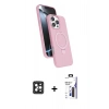 MARSİLYAN™- iPhone 16 Pro Max Kılıf İz Işık Koleksiyonu - Siyah Bilvis 3X AR Hayalet Cam Ekran Koruyucu + PVD Metal Kamera Lens - SH