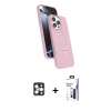 MARSİLYAN™- iPhone 16 Pro Max Kılıf İz Işık Koleksiyonu - Siyah Bilvis 3X AR Hayalet Cam Ekran Koruyucu + PVD Metal Kamera Lens - GD