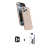 MARSİLYAN™- iPhone 16 Pro Max Kılıf İz Işık Koleksiyonu - Siyah Bilvis 3X AR Hayalet Cam Ekran Koruyucu + PVD Metal Kamera Lens - SH