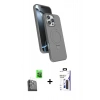 MARSİLYAN™- iPhone 16 Pro Max Kılıf İz Işık Koleksiyonu - Siyah Bilvis 3X AR Hayalet Cam Ekran Koruyucu + Raze Metal Kamera Lens - SH