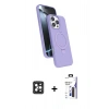 MARSİLYAN™- iPhone 16 Pro Max Kılıf İz Işık Koleksiyonu - Siyah Bilvis 3X AR Hayalet Cam Ekran Koruyucu + PVD Metal Kamera Lens - SH