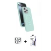 MARSİLYAN™- iPhone 16 Pro Max Kılıf İz Işık Koleksiyonu - Siyah Bilvis 3X AR Hayalet Cam Ekran Koruyucu + Pers Alüminyum Kamera Lens - GS