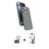 MARSİLYAN™- iPhone 16 Pro Max Kılıf İz Işık Koleksiyonu - Siyah Bilvis 3X AR Hayalet Cam Ekran Koruyucu + Bilvis Titan Kamera Lens - TMGI