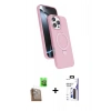 MARSİLYAN™- iPhone 16 Pro Max Kılıf İz Işık Koleksiyonu - Siyah Bilvis 3X AR Hayalet Cam Ekran Koruyucu + Raze Metal Kamera Lens - CLTM