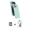 MARSİLYAN™- iPhone 16 Pro Max Kılıf İz Işık Koleksiyonu - Siyah Bilvis 3X AR Hayalet Cam Ekran Koruyucu + PVD Metal Kamera Lens - GS