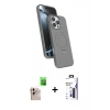 MARSİLYAN™- iPhone 16 Pro Max Kılıf İz Işık Koleksiyonu - Siyah Bilvis 3X AR Hayalet Cam Ekran Koruyucu + Raze Metal Kamera Lens - NLGY