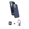MARSİLYAN™- iPhone 16 Pro Max Kılıf İz Işık Koleksiyonu - Siyah Bilvis 3X AR Hayalet Cam Ekran Koruyucu + PVD Metal Kamera Lens - SH