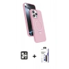 MARSİLYAN™- iPhone 16 Pro Max Kılıf İz Işık Koleksiyonu - Siyah Bilvis 3X AR Hayalet Cam Ekran Koruyucu + PVD Metal Kamera Lens - GS