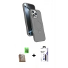 MARSİLYAN™- iPhone 16 Pro Max Kılıf İz Işık Koleksiyonu - Siyah Bilvis 3X AR Hayalet Cam Ekran Koruyucu + Raze Metal Kamera Lens - CLTM