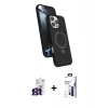 MARSİLYAN™- iPhone 16 Pro Max Kılıf İz Işık Koleksiyonu - Siyah Bilvis 3X AR Hayalet Cam Ekran Koruyucu + Bilvis Titan Kamera Lens - TMGI