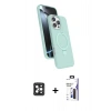 MARSİLYAN™- iPhone 16 Pro Max Kılıf İz Işık Koleksiyonu - Siyah Bilvis 3X AR Hayalet Cam Ekran Koruyucu + PVD Metal Kamera Lens - SH