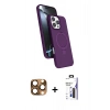 MARSİLYAN™- iPhone 16 Pro Max Kılıf İz Işık Koleksiyonu - Siyah Bilvis 3X AR Hayalet Cam Ekran Koruyucu + Pers Alüminyum Kamera Lens - CLTM