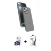 MARSİLYAN™- iPhone 16 Pro Max Kılıf İz Işık Koleksiyonu - Siyah Bilvis 3X AR Hayalet Cam Ekran Koruyucu + Bilvis Titan Kamera Lens - GS