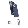 MARSİLYAN™- iPhone 16 Pro Max Kılıf İz Işık Koleksiyonu - Siyah Bilvis 3X AR Hayalet Cam Ekran Koruyucu + PVD Metal Kamera Lens - GS