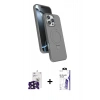 MARSİLYAN™- iPhone 16 Pro Max Kılıf İz Işık Koleksiyonu - Siyah Bilvis 3X AR HD Cam Ekran Koruyucu + Bilvis Titan Kamera Lens - SH