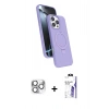 MARSİLYAN™- iPhone 16 Pro Max Kılıf İz Işık Koleksiyonu - Siyah Bilvis 3X AR HD Cam Ekran Koruyucu + Pers Alüminyum Kamera Lens - GS