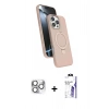 MARSİLYAN™- iPhone 16 Pro Max Kılıf İz Işık Koleksiyonu - Siyah Bilvis 3X AR HD Cam Ekran Koruyucu + Pers Alüminyum Kamera Lens - GS