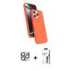 MARSİLYAN™- iPhone 16 Pro Max Kılıf İz Işık Koleksiyonu - Siyah Bilvis 3X AR HD Cam Ekran Koruyucu + Pers Alüminyum Kamera Lens - GI