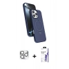 MARSİLYAN™- iPhone 16 Pro Max Kılıf İz Işık Koleksiyonu - Siyah Bilvis 3X AR HD Cam Ekran Koruyucu + Pers Alüminyum Kamera Lens - GS