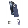 MARSİLYAN™- iPhone 16 Pro Max Kılıf İz Işık Koleksiyonu - Siyah Bilvis 3X AR HD Cam Ekran Koruyucu + PVD Metal Kamera Lens - GD