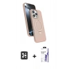 MARSİLYAN™- iPhone 16 Pro Max Kılıf İz Işık Koleksiyonu - Siyah Bilvis 3X AR HD Cam Ekran Koruyucu + PVD Metal Kamera Lens - SH