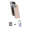 MARSİLYAN™- iPhone 16 Pro Max Kılıf İz Işık Koleksiyonu - Siyah Bilvis 3X AR HD Cam Ekran Koruyucu + PVD Metal Kamera Lens - GD