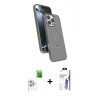 MARSİLYAN™- iPhone 16 Pro Max Kılıf İz Işık Koleksiyonu - Siyah Bilvis 3X AR HD Cam Ekran Koruyucu + Raze Metal Kamera Lens - BZ