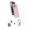 MARSİLYAN™- iPhone 16 Pro Max Kılıf İz Işık Koleksiyonu - Siyah Bilvis 3X AR HD Cam Ekran Koruyucu + Raze Metal Kamera Lens - SH
