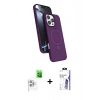 MARSİLYAN™- iPhone 16 Pro Max Kılıf İz Işık Koleksiyonu - Siyah Bilvis 3X AR HD Cam Ekran Koruyucu + Raze Metal Kamera Lens - BZ
