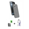 MARSİLYAN™- iPhone 16 Pro Max Kılıf İz Işık Koleksiyonu - Siyah Bilvis 3X AR HD Cam Ekran Koruyucu + Raze Metal Kamera Lens - SH
