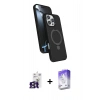 MARSİLYAN™- iPhone 16 Pro Max Kılıf İz Işık Koleksiyonu - Siyah Bilvis 5in1 3D Magic Cam Ekran Koruyucu + Bilvis Titan Kamera Lens - TMGI
