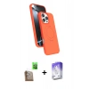 MARSİLYAN™- iPhone 16 Pro Max Kılıf İz Işık Koleksiyonu - Siyah Bilvis 5in1 3D Magic Cam Ekran Koruyucu + Raze Metal Kamera Lens - CLTM