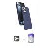MARSİLYAN™- iPhone 16 Pro Max Kılıf İz Işık Koleksiyonu - Siyah Bilvis 5in1 3D Magic Cam Ekran Koruyucu + PVD Metal Kamera Lens - GS