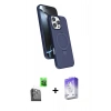 MARSİLYAN™- iPhone 16 Pro Max Kılıf İz Işık Koleksiyonu - Siyah Bilvis 5in1 3D Magic Cam Ekran Koruyucu + Raze Metal Kamera Lens - SH