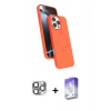 MARSİLYAN™- iPhone 16 Pro Max Kılıf İz Işık Koleksiyonu - Siyah Bilvis 5in1 3D Magic Cam Ekran Koruyucu + Pers Alüminyum Kamera Lens - GI