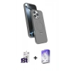 MARSİLYAN™- iPhone 16 Pro Max Kılıf İz Işık Koleksiyonu - Siyah Bilvis 5in1 3D Magic Cam Ekran Koruyucu + Bilvis Titan Kamera Lens - TMGI