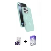 MARSİLYAN™- iPhone 16 Pro Max Kılıf İz Işık Koleksiyonu - Siyah Bilvis 5in1 3D Magic Cam Ekran Koruyucu + Bilvis Titan Kamera Lens - TMGI