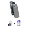MARSİLYAN™- iPhone 16 Pro Max Kılıf İz Işık Koleksiyonu - Siyah Bilvis 5in1 3D Magic Cam Ekran Koruyucu + Bilvis Titan Kamera Lens - GS