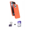 MARSİLYAN™- iPhone 16 Pro Max Kılıf İz Işık Koleksiyonu - Siyah Bilvis 5in1 3D Magic Cam Ekran Koruyucu + Bilvis Titan Kamera Lens - TMGI