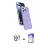 MARSİLYAN™- iPhone 16 Pro Max Kılıf İz Işık Koleksiyonu - Siyah Bilvis 5in1 3D Magic Cam Ekran Koruyucu + Pers Alüminyum Kamera Lens - GS