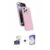 MARSİLYAN™- iPhone 16 Pro Max Kılıf İz Işık Koleksiyonu - Siyah Bilvis 5in1 3D Magic Cam Ekran Koruyucu + Bilvis Titan Kamera Lens - GS