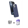 MARSİLYAN™- iPhone 16 Pro Max Kılıf İz Işık Koleksiyonu - Siyah Bilvis 5in1 3D Magic Cam Ekran Koruyucu + Pers Alüminyum Kamera Lens - GI