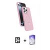 MARSİLYAN™- iPhone 16 Pro Max Kılıf İz Işık Koleksiyonu - Siyah Bilvis 5in1 3D Magic Cam Ekran Koruyucu + PVD Metal Kamera Lens - GS