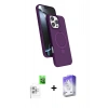 MARSİLYAN™- iPhone 16 Pro Max Kılıf İz Işık Koleksiyonu - Siyah Bilvis 5in1 3D Magic Cam Ekran Koruyucu + Beyaz Raze Metal Kamera Lens