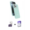 MARSİLYAN™- iPhone 16 Pro Max Kılıf İz Işık Koleksiyonu - Siyah Bilvis 5in1 3D Magic Cam Ekran Koruyucu + Bilvis Titan Kamera Lens - GS