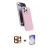 MARSİLYAN™- iPhone 16 Pro Max Kılıf İz Işık Koleksiyonu - Siyah Bilvis 5in1 3D Magic Cam Ekran Koruyucu + Çöl Titanyum Pers Alüminyum Kamera Lens